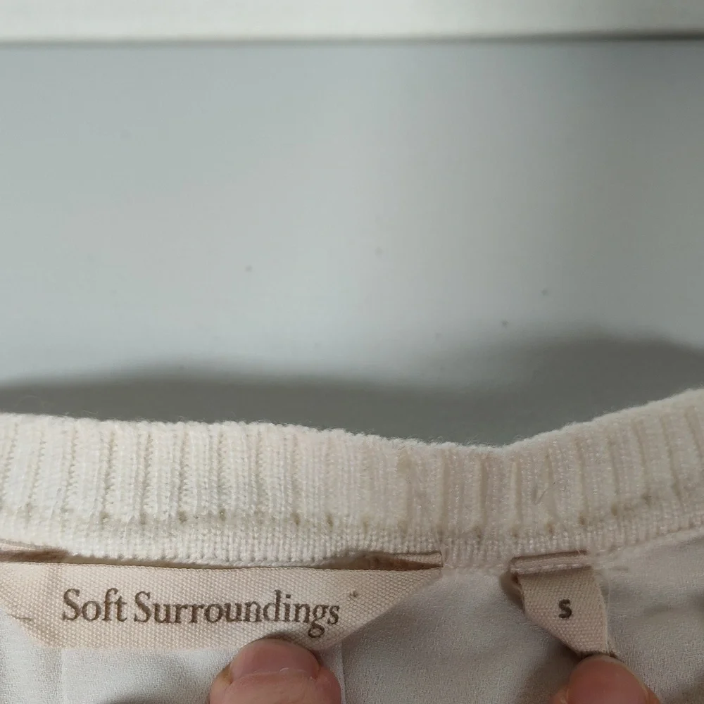 Soft Surroundings Sirena wool alpaca blend tunic ivory sweater‎ S